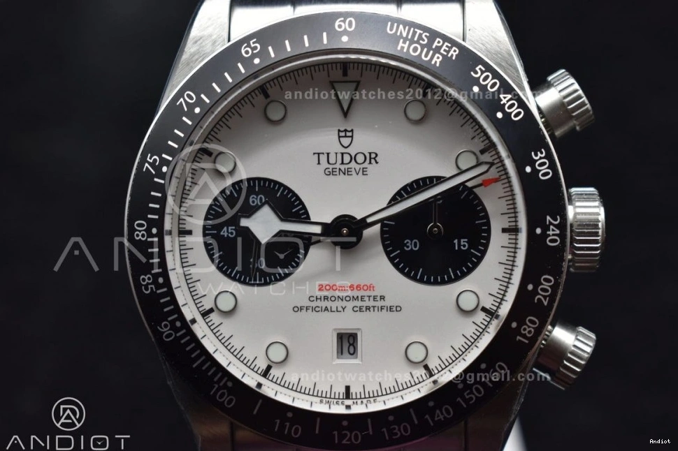 Dial Edition Black Chrono Bracelet White SS Best on SS 1:1 Bay TWS A7750 1104